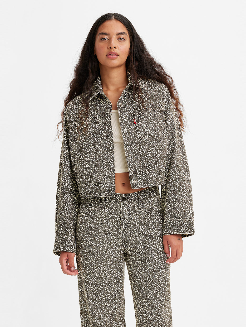 Women's Floral Print Tailored Jacket - 72def582-4193-4ebc-9798-b91c309eedfe View