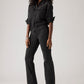 Women's Black Superlow Bootcut Fit Low Rise Jeans - Styleshot View