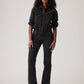 Women's Black Superlow Bootcut Fit Low Rise Jeans - Front View
