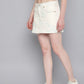 Women's Mid Rise Light Blue Regular Fit Denim Skirt - 2 View