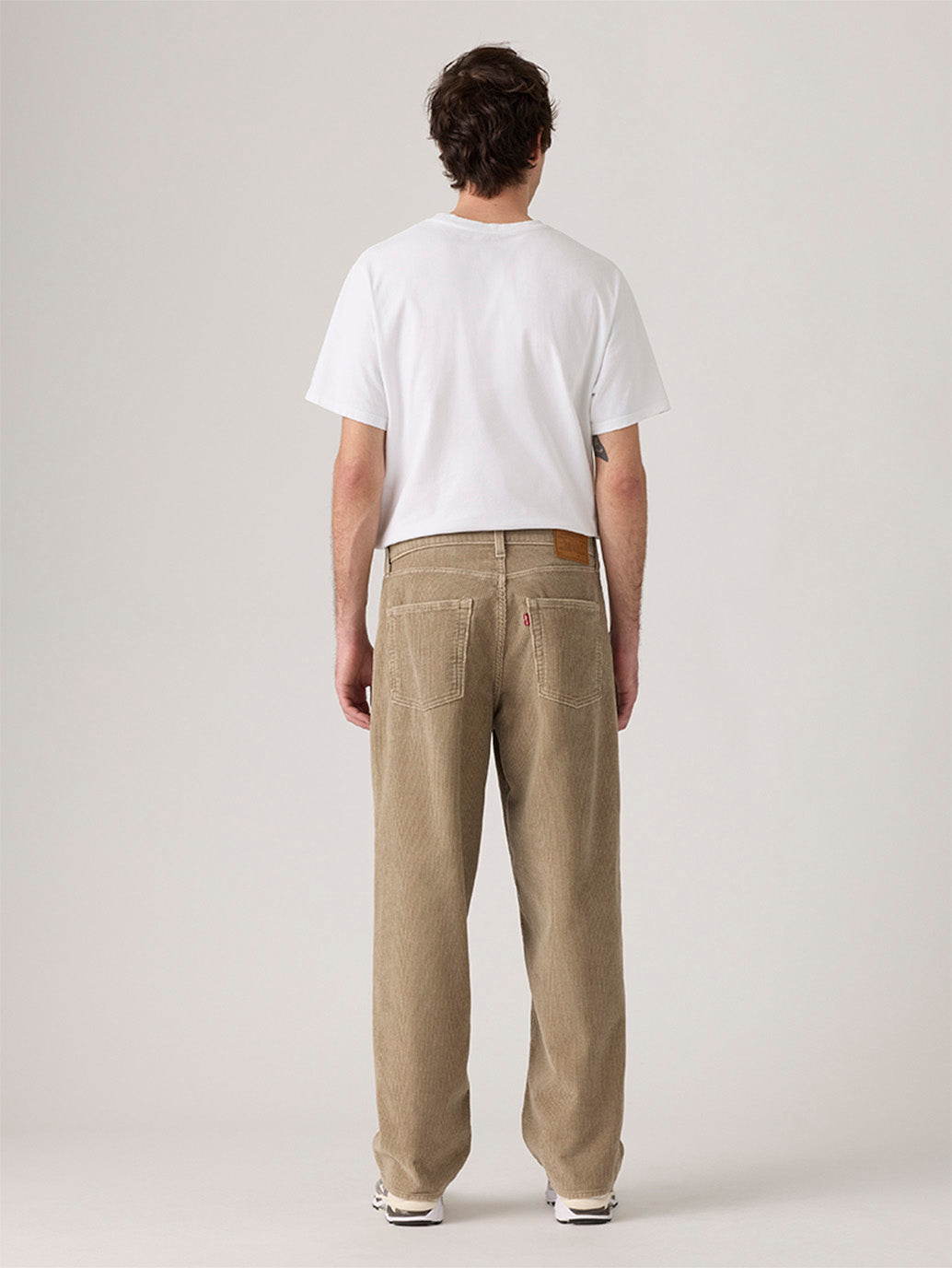 Men's 578 Beige Loose Fit Mid Rise Corduroy Jeans - Back View
