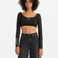 Women's Red Tab Brand Logo Ballet Crop Top - 676a09a2-aa85-44f1-8762-8f8594465a4e View