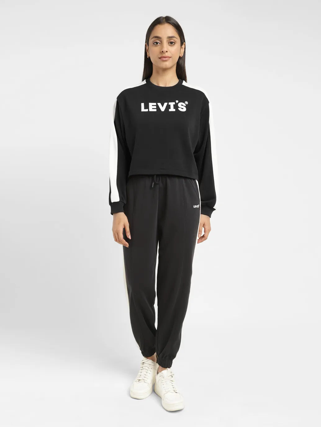 Women's Brand Logo Black Crew Neck Sweatshirt - 95edc112-532b-4340-819a-da957d6f39ad View