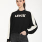 Women's Brand Logo Black Crew Neck Sweatshirt - Front View