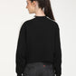 Women's Brand Logo Black Crew Neck Sweatshirt - Back View