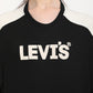 Women's Brand Logo Black Crew Neck Sweatshirt - Detail View