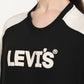 Women's Brand Logo Black Crew Neck Sweatshirt - Detail View