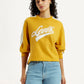 Women's Brand Logo Yellow Crew Neck Sweatshirt - Styleshot View