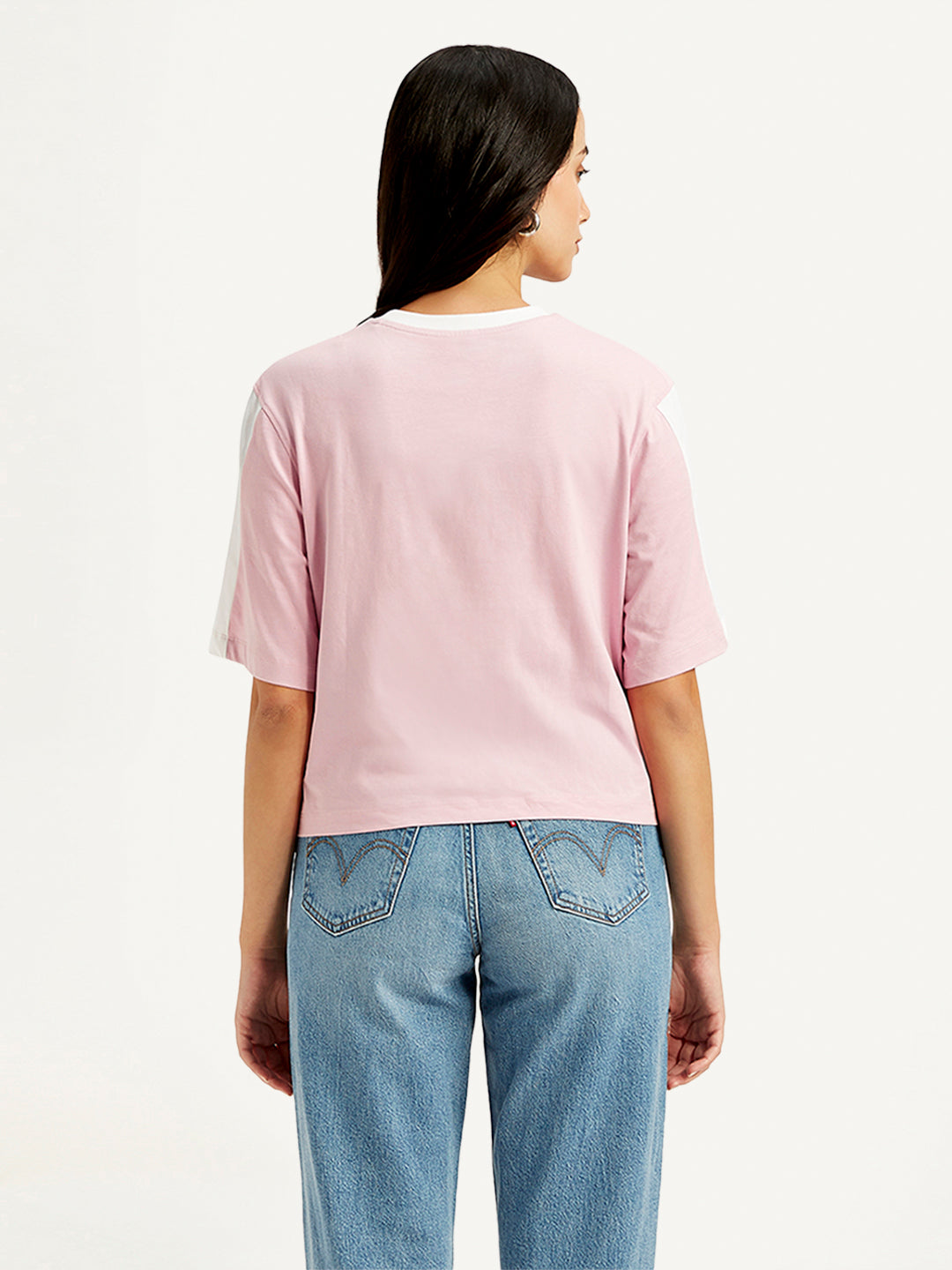 Women's Typographic Print Relaxed Fit T-shirt - Back View