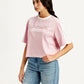 Women's Typographic Print Relaxed Fit T-shirt - Side View