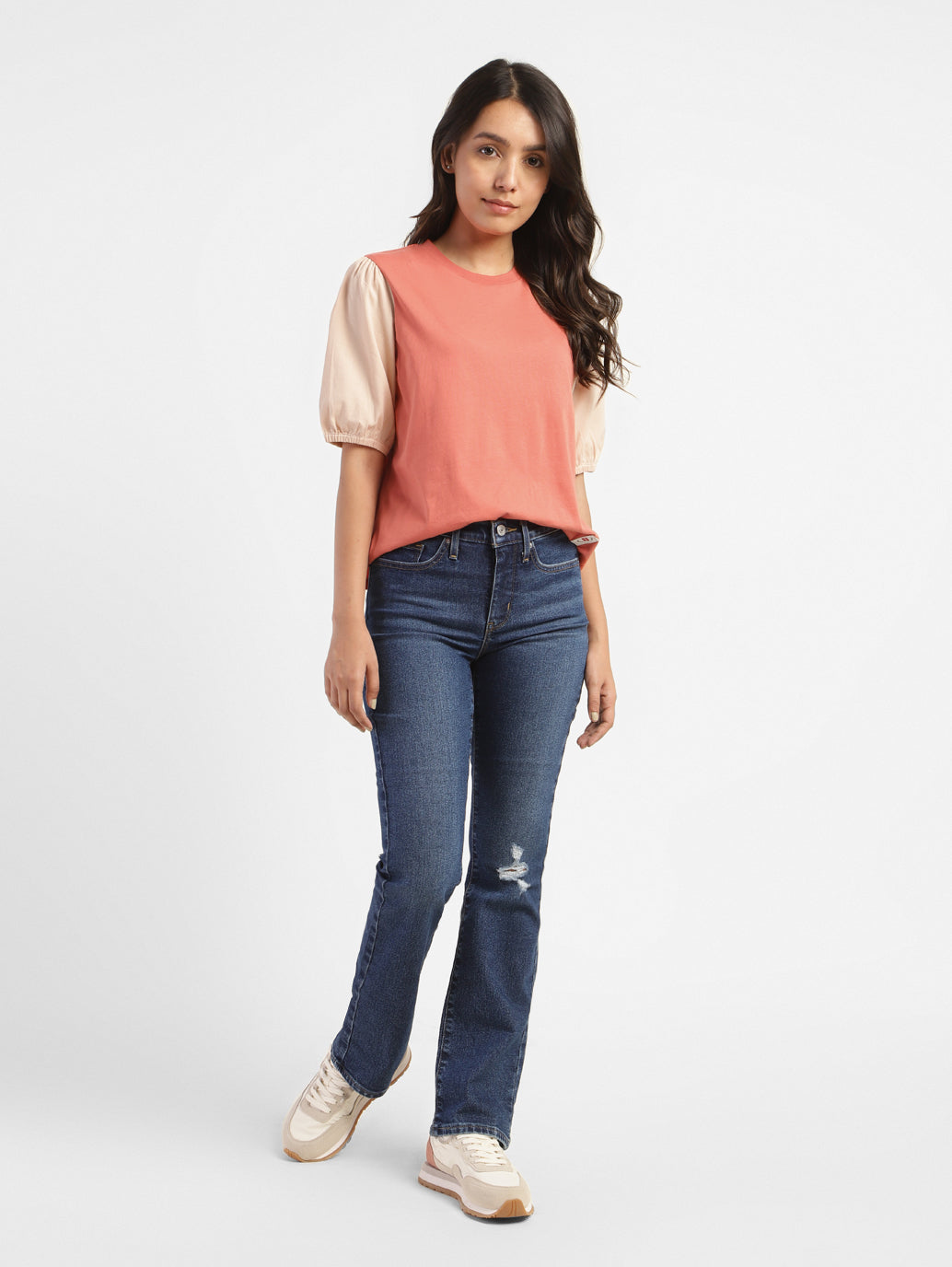 Women's Colorblock Round Neck Top - 97fe9a0b-114c-4bbb-9154-05e84a77cdaf View