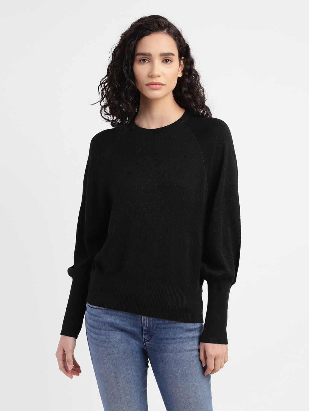 Women's Red loop Metallic Solid Sweater - ea709d57-7fbc-42c8-9d01-6289d3f6b74b View