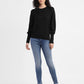 Women's Red loop Metallic Solid Sweater - ModelFront View