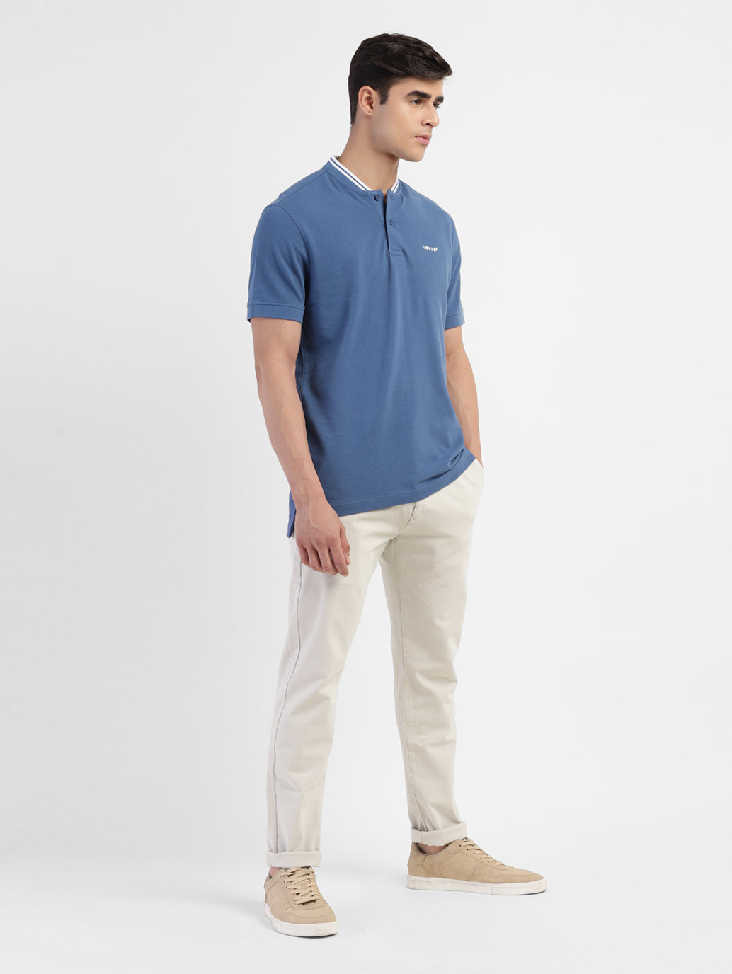 Men's Solid Band Neck T-shirt - 5daa42d0-e198-4938-a59b-4623d0520d8e View