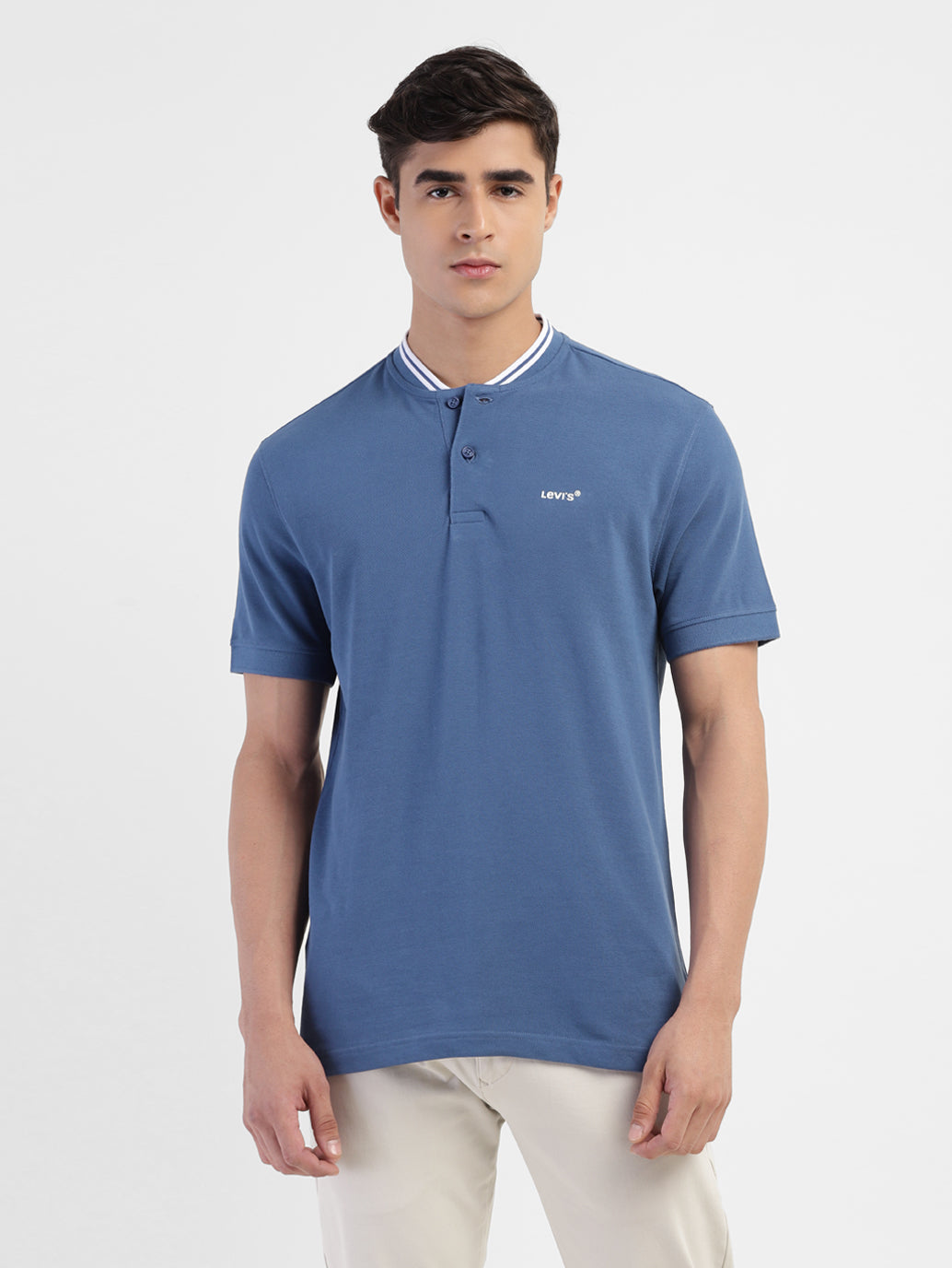 Men's Solid Band Neck T-shirt - 14e3139a-c59f-435e-b801-0962be40e0fb View