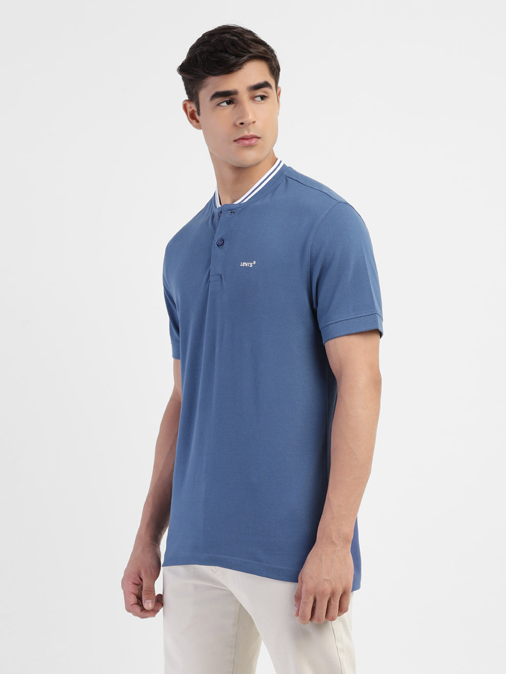 Men's Solid Band Neck T-shirt - 25f1723e-1bcd-4997-afb9-24e0e6cf9504 View