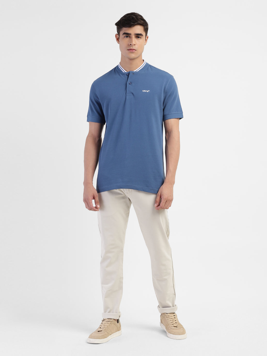 Men's Solid Band Neck T-shirt - b1978386-b56b-40dd-b5cf-cff781371257 View