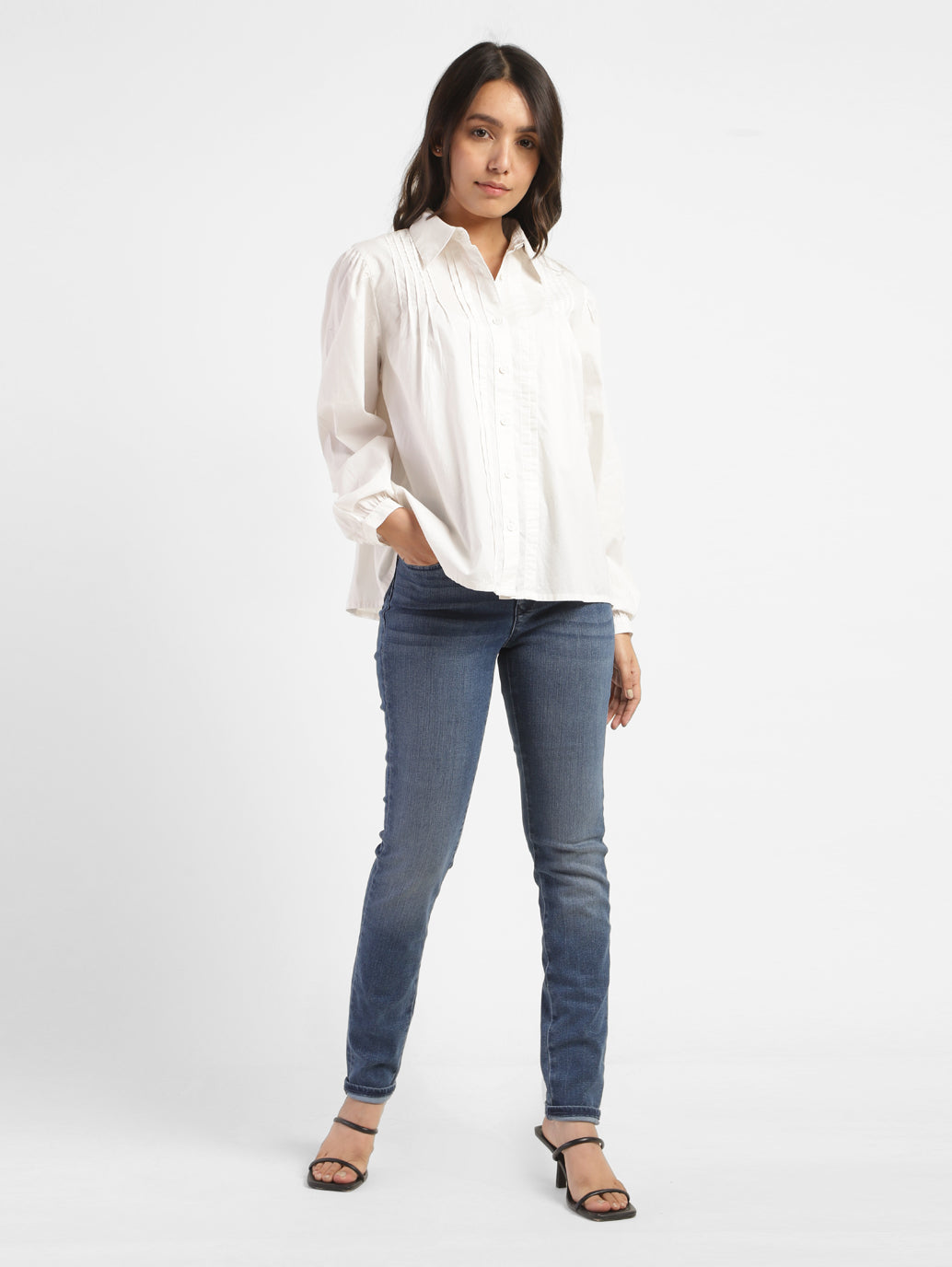 Women's Solid Spread Collar Shirt - 7542b5f3-43f9-4541-9f93-4417691d2ae8 View