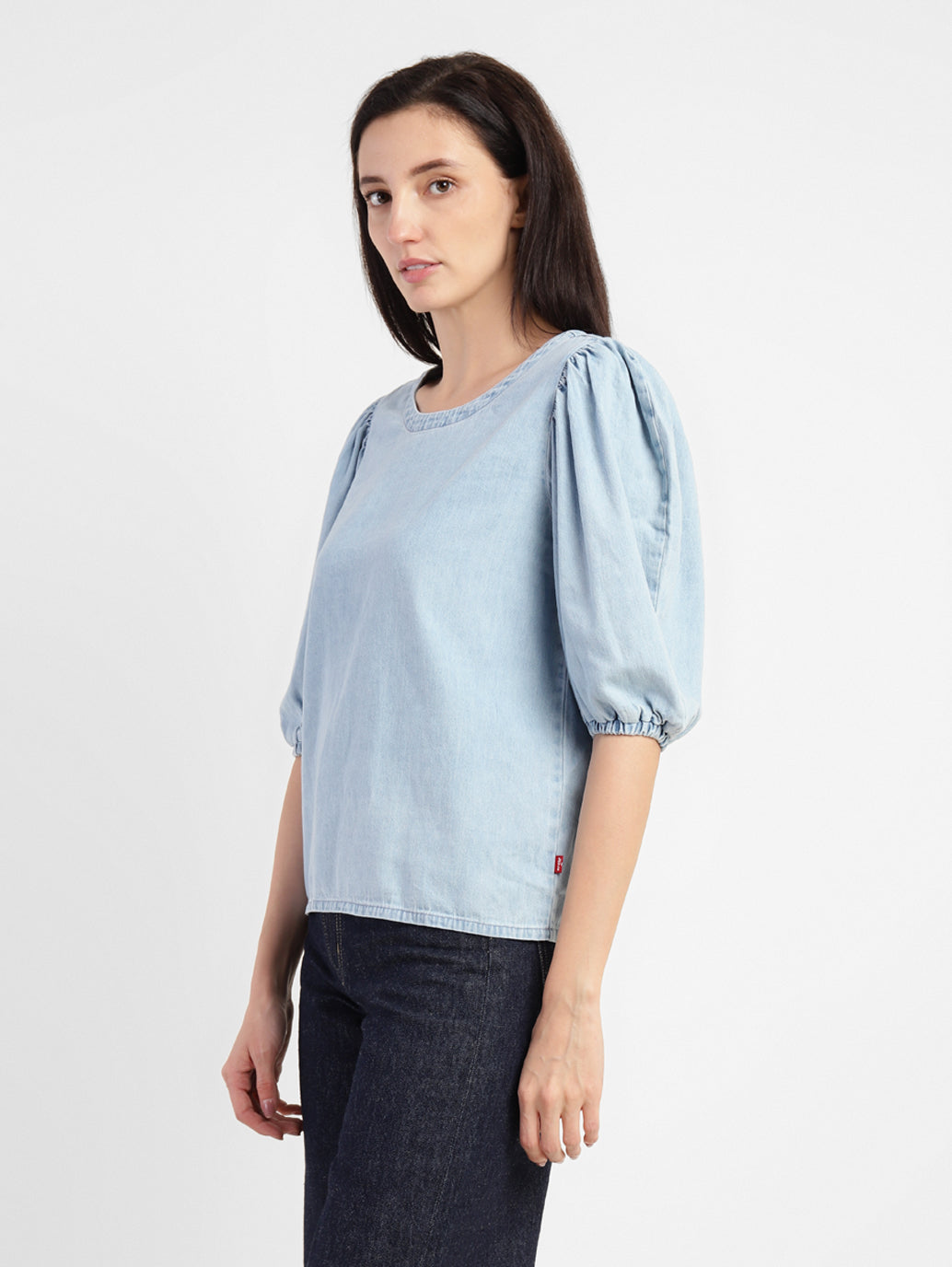 Women's Solid Round Neck Top - 7d28edd9-0c7f-4925-ae22-99bda4c9a7cd View