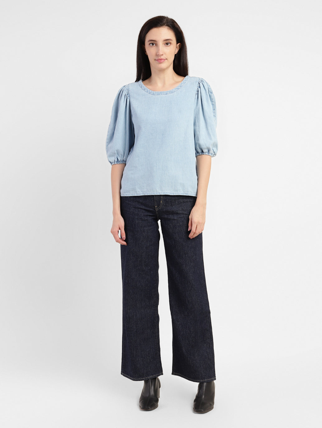 Women's Solid Round Neck Top - 48eea7be-aa22-41da-9ac1-641a24b13e5d View