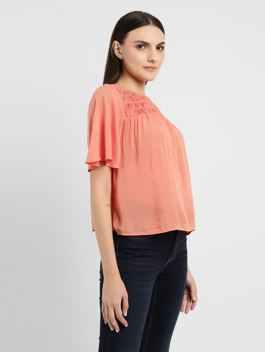 Women's Solid Round Neck Top - 47642353-3b56-4ea4-8c39-7ab50843ceed View