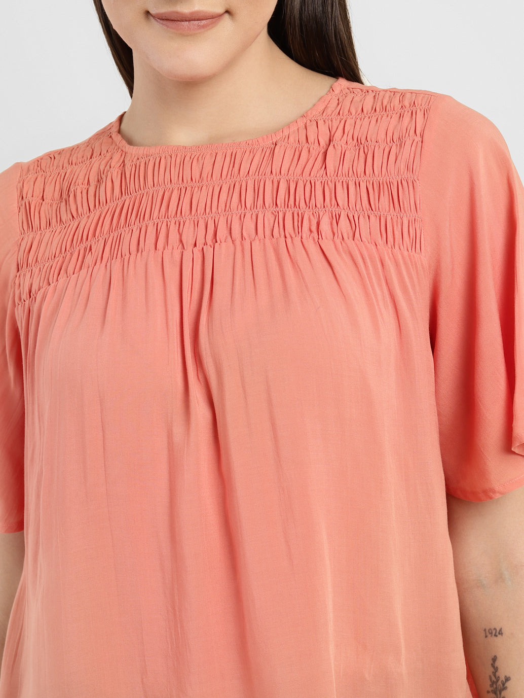 Women's Solid Round Neck Top - 97ae4de1-94f1-4478-a5a2-793db02d5dc9 View