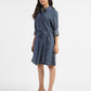 Women's Solid Mid Indigo Shirt Collar Dresses - e2369e96-cfe5-4dea-8527-eee75cb2a21e View