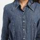 Women's Solid Mid Indigo Shirt Collar Dresses - 69626ec5-0b52-4e18-9157-29f89c2d0433 View