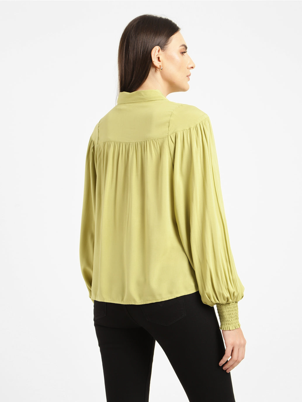 Women's Solid Spread Collar Shirt Green - 8ae6f39a-c8e7-439d-bd0b-f6a2d9ee0026 View