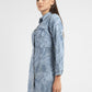 Women's Printed Spread Collar Denim Dress - 46870de6-a199-4754-bde5-e7a022df23ce View