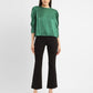 Women's Solid Green Round Neck Top - 8e1f5b61-3e42-4393-a068-bc4eddd0070f View