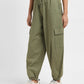 Women's High Rise Green Loose Tapered Fit Trousers - 0783e0de-416a-4d34-a1bd-84fb9372c2d2 View