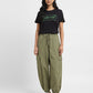 Women's High Rise Green Loose Tapered Fit Trousers - e9a4e0d7-d649-4cd8-a940-039564ecba58 View