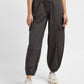 Women's High Rise Black Loose Tapered Fit Trousers - 1c7590e6-6170-40e9-85a7-b124a2f59d74 View