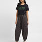 Women's High Rise Black Loose Tapered Fit Trousers - 53b7791d-30f7-444b-9722-608830a00bf2 View