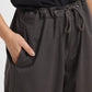 Women's High Rise Black Loose Tapered Fit Trousers - bc27667b-a431-4ef6-860d-1596ba5872f6 View