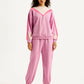 Women's Mid Rise Pink Joggers - Front View