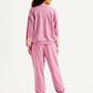 Women's Mid Rise Pink Joggers - Back View