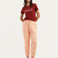 Women's Regular Fit Peach Joggers - Styleshot View