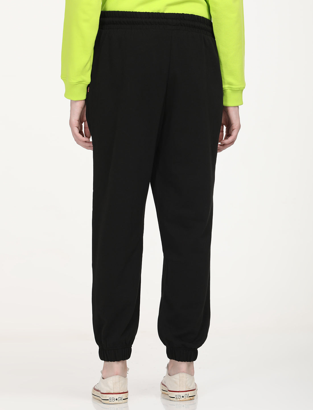 Women's Regular Fit Black Joggers - Back View