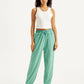 Women's Mid Rise Green Joggers - Front View