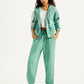 Women's Mid Rise Green Joggers - Styleshot View