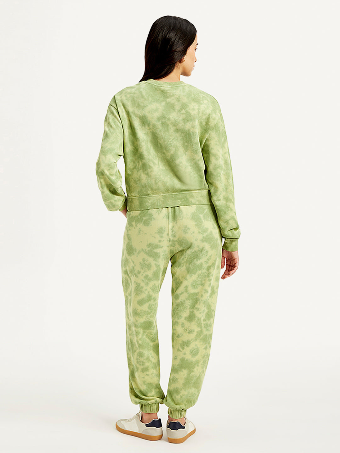 Women's Mid Rise Green Joggers - Back View