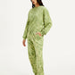 Women's Mid Rise Green Joggers - Side View