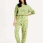 Women's Mid Rise Green Joggers - Styleshot View