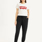 Women's Mid Rise Black Joggers - Front View