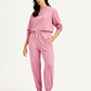 Women's Mid Rise Pink Joggers - Front View