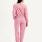 Women's Mid Rise Pink Joggers - Back View