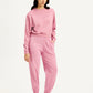 Women's Mid Rise Pink Joggers - Side View