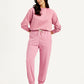 Women's Mid Rise Pink Joggers - Styleshot View